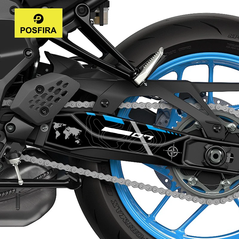 POSFIRA Motorcycle Swingarm Sticker 3D Resin Decals for Yamaha MT07 MT 07 MT-07 2025 Swing Arm Accessories