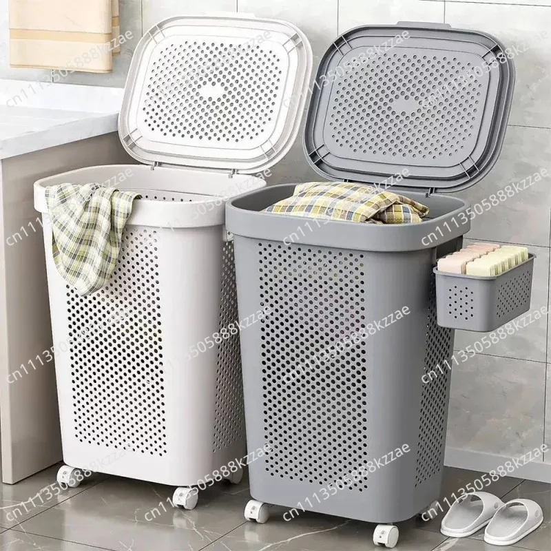 Dirty Clothes Basket with Lid Storage Basket Bathroom Laundry  Dirty Clothes Large Capacity With Lid Storage New