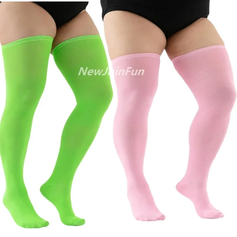 

Plus Size Thigh High Socks Up To 200Lbs Striped Over Knee Stockings Long Boot Tube Sock Leg Warmers