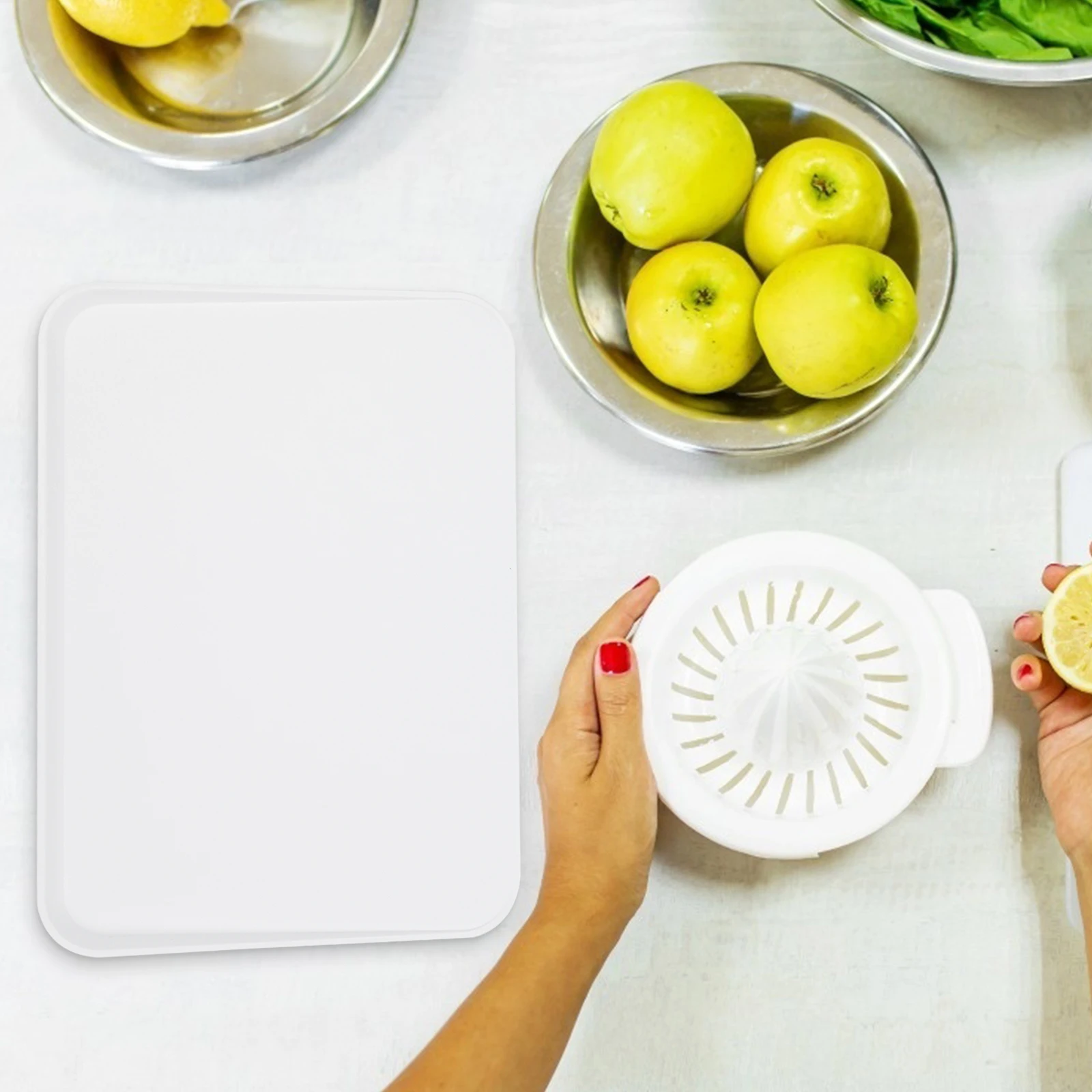 

Silver Ion Double sided Cutting Board Meat Veg Separator Kitchen Mincing Board Plastic Chopping Block Home Cooking