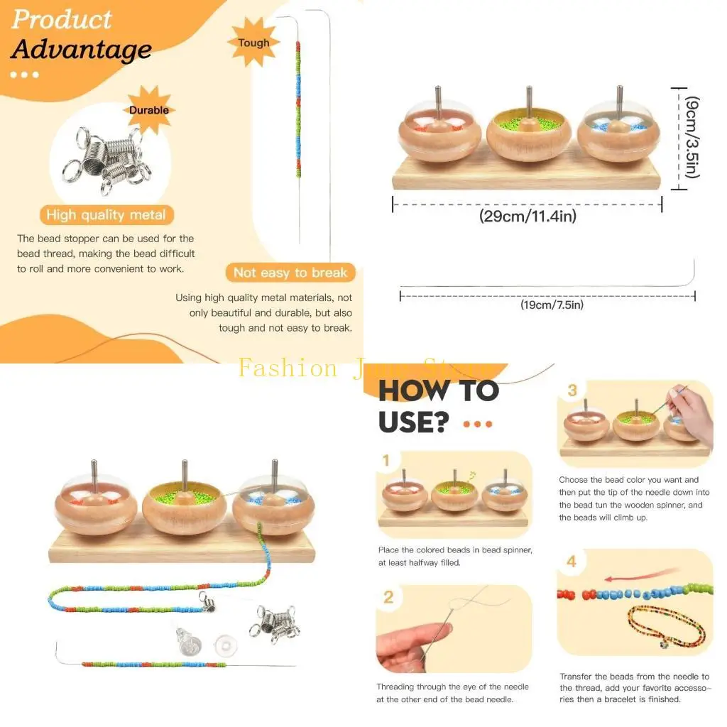 

N5KA Пирсинг для бисера Спиннер для бисера Деревянная вращающаяся чаша из бисера для браслетов на талию DIY Бусы Ремесленный