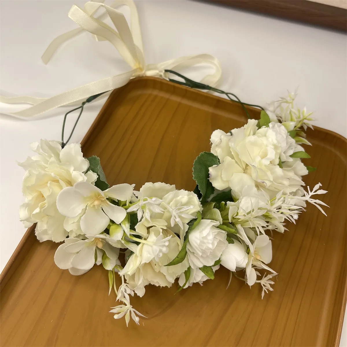 

Mori Department Wreath Princess Super Fairy Temperament Hair Flower Hooped Seaside Holiday Photo Accessories Head Flower