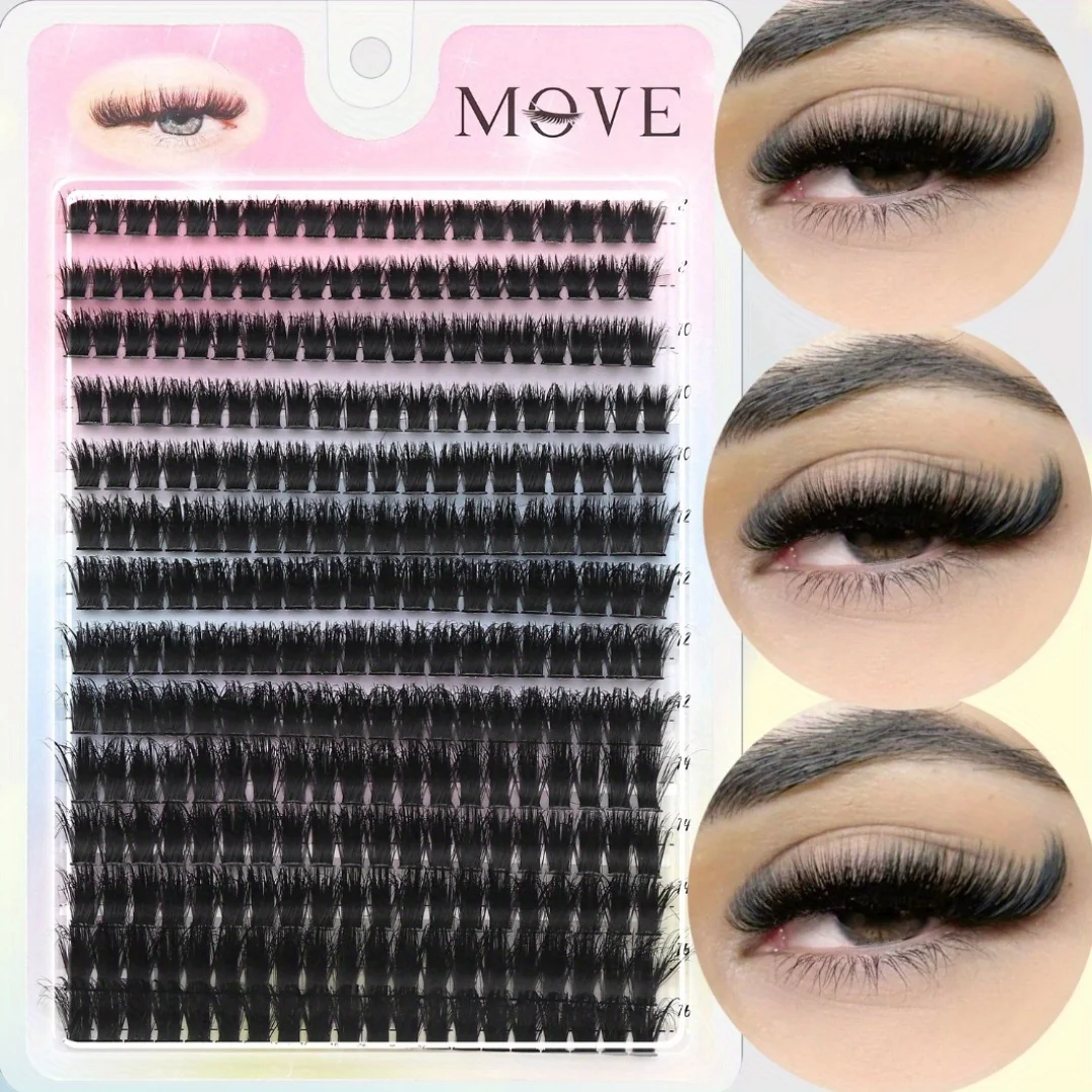280 Pcs D Curl Mix Length Squishy Curled Waterproof Fake Min Crush,For Home DIY,Soft and voluminous disposable false eyelashes