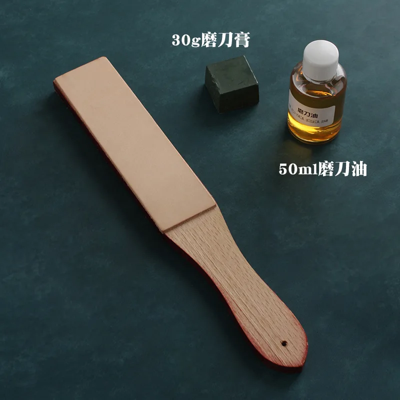 315mm Double Side Leather Strop for Knife Sharpening Stropping Block Kit with Polishing Compound Knife Sharpening Double Side