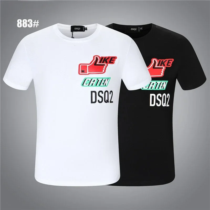 DSQ2 Italy 2024 Dsq2 Printed Short-sleeved T-shirt Men's Letter Icon Printing D2 Fashion Trend Summer SHIRTS CLOTHING