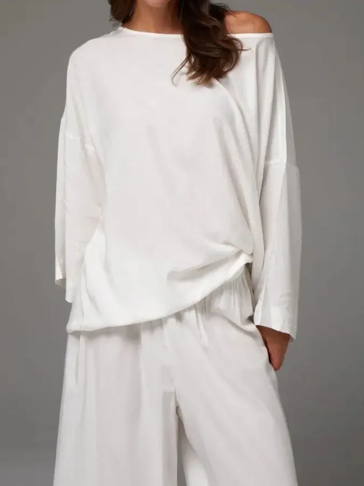 

Spring Summer Fashion Casual 2 Piece Set Long Sleeve Top Wide Leg Pants Suit Casual Clothing Cozy Lounge Sets Women Outfit