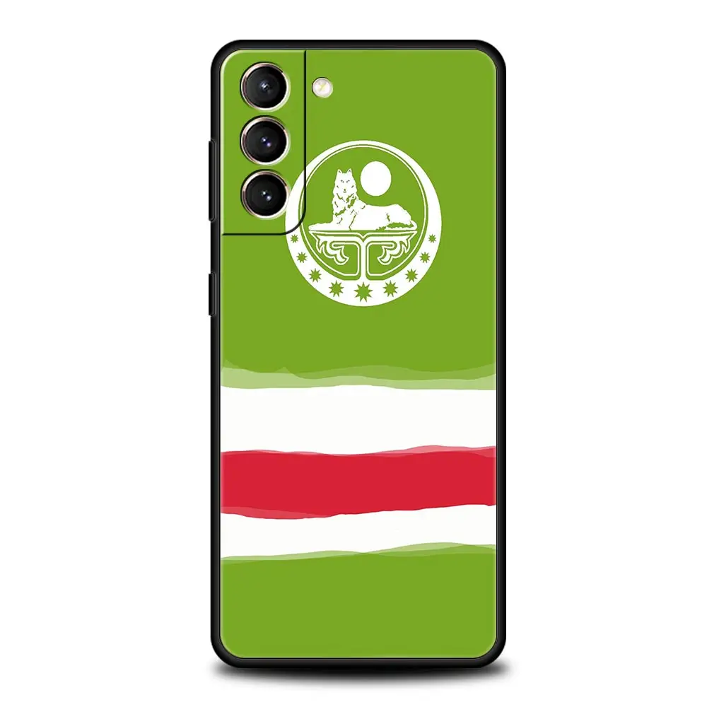 Chechen National Flag Phone Case For Samsung Galaxy S23 S22 Ultra S20 S21 FE 5G S10 S9 Plus S10E S8 S7 Edge Soft Pattern Cover