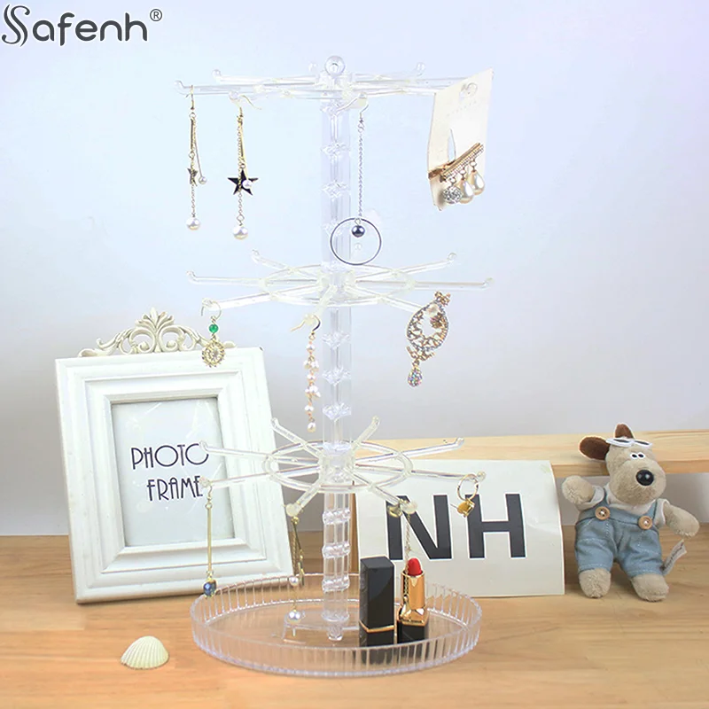 

1 шт., настольная вращающаяся подставка для ювелирных изделий, многофункциональная стойка для колец для волос, держатель для браслета, прочная подставка для ожерелья для дома