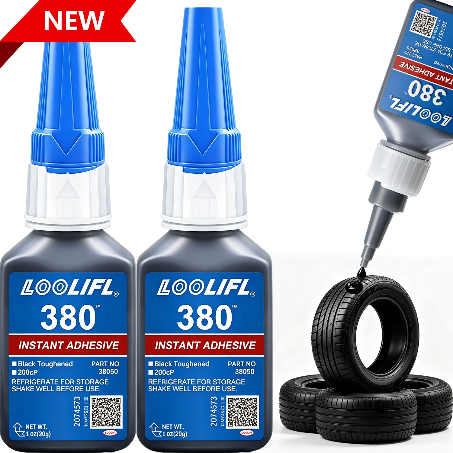 Black Super Glue 380 Multi‑Purpose Quick Dry Instant Adhesive Strong Bond For Leather Rubber Tires Plastic Liquid Repair Tools