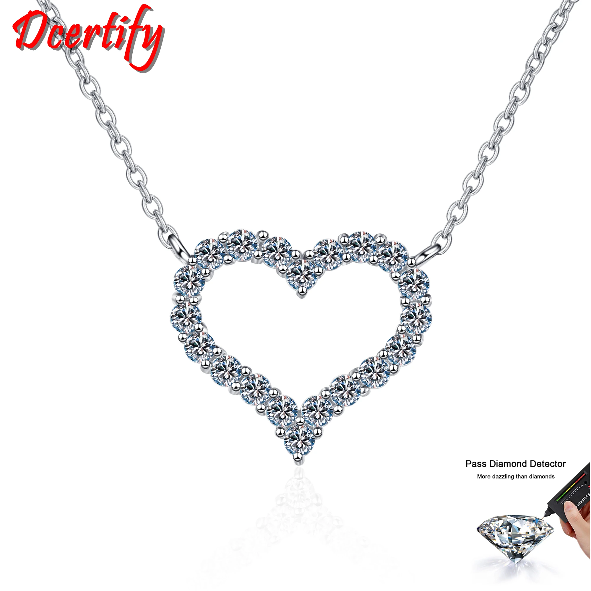 

2CT Heart Style Moissanite Diamond Pendant Necklace For Women Pure 10k White Gold Love Promise Engagement Pendant for Lady