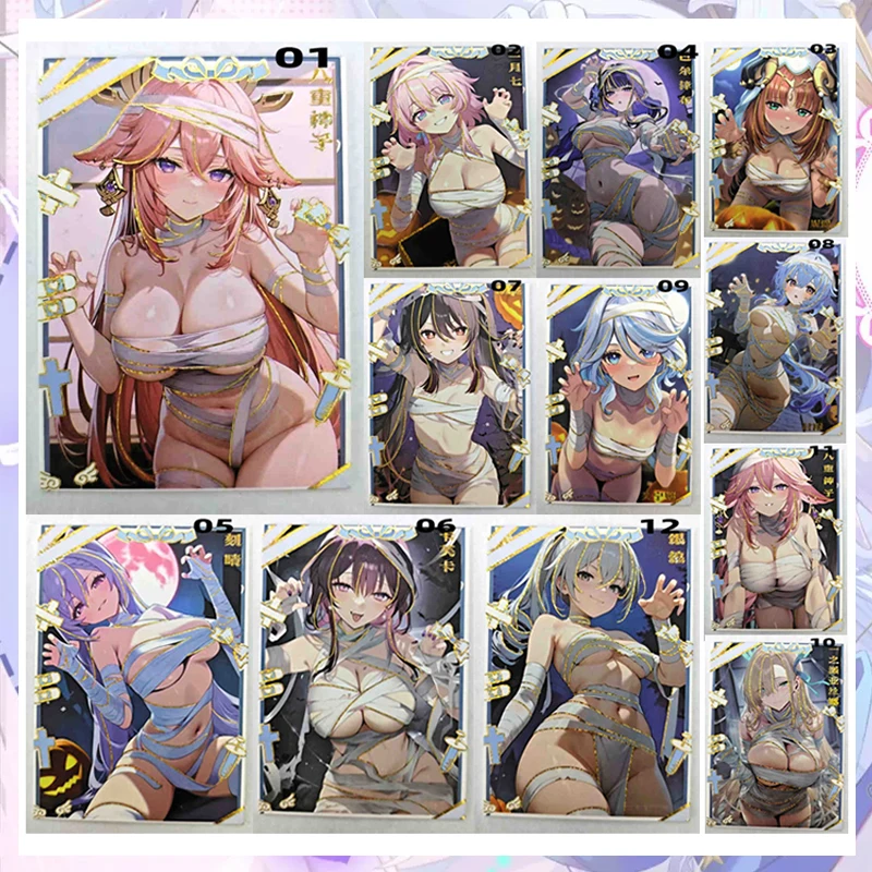 

Anime Goddess Story Kafka Yae Miko Keqing Hu Tao Ganyu Furina Nilou Collection Cards Christmas Birthday Gifts Children's Toys