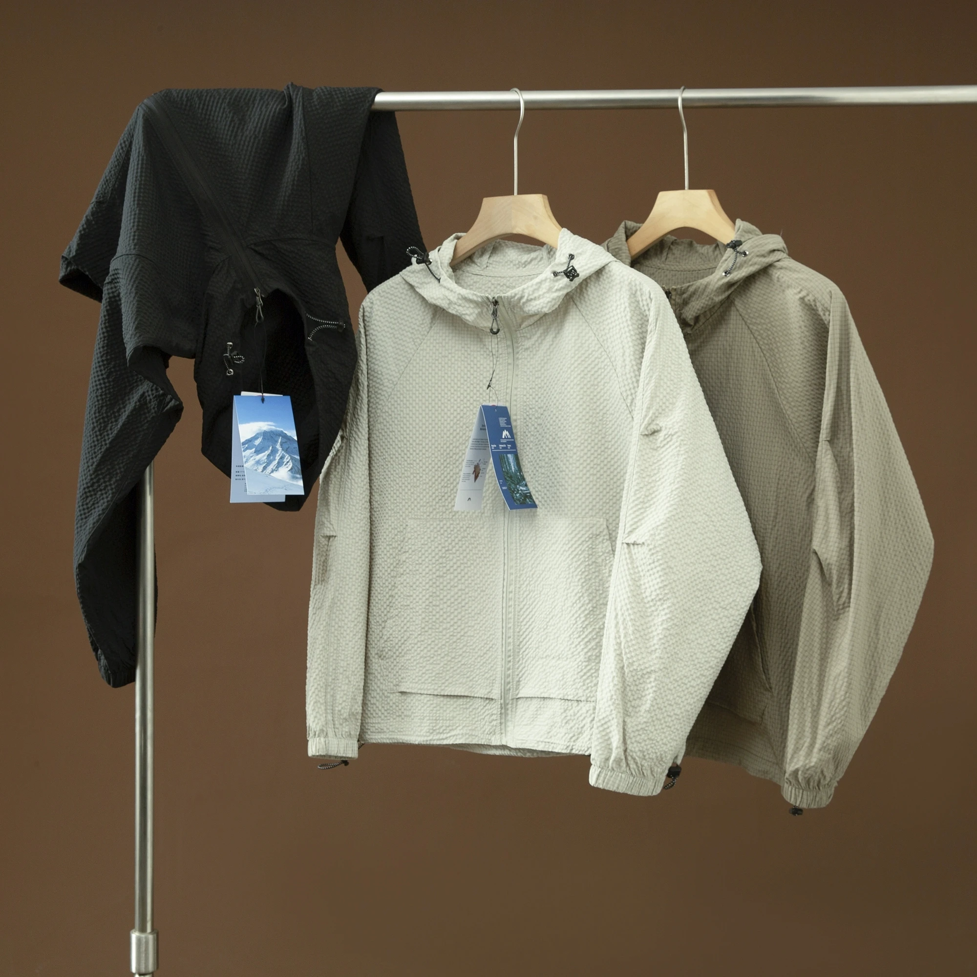 

Nordic High-End Bubble Cloth Cool Sensation Cooling Breathable Waterproof Outdoor Sun Protection Loose Outerwear Trendy