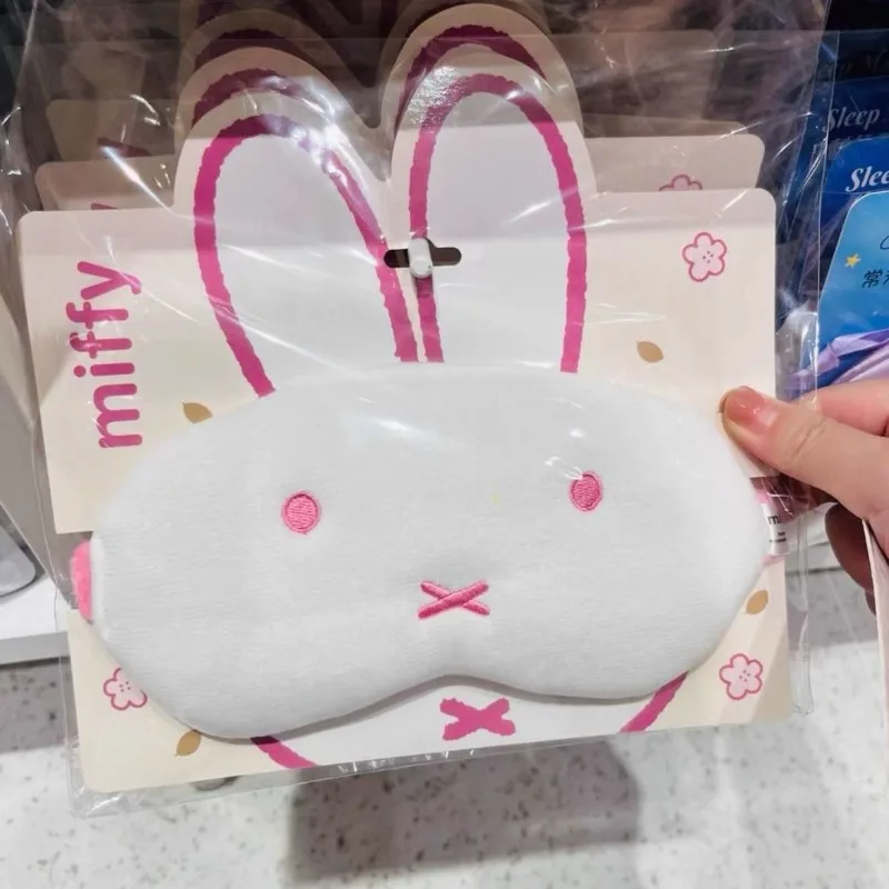 

New Kawaii Miffy Rabbit Light Blocking Sleep Eye Mask Cute Cartoon Nap Light Blocking Eye Mask Portable for Business Travel