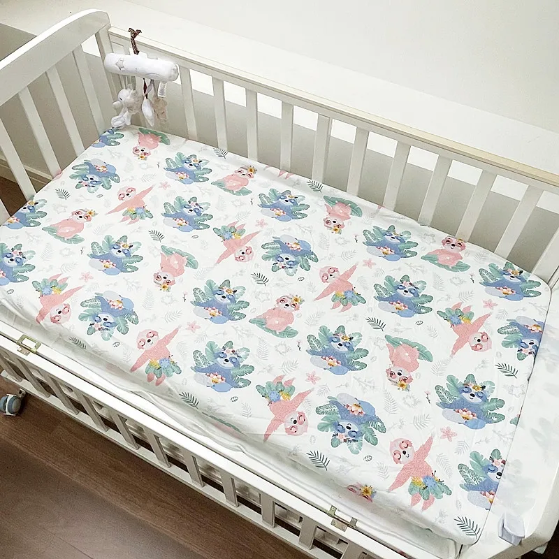 Frost Baby Crib Kasa Sheet Protector 120*60cm Elastic Band Sheet Cotton Small Sheets Cartoon Bed Kasa Cotton