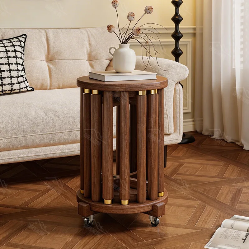 Solid Wood Round Stool Space Saving Nesting Bench High Stacking Guest Seat for Kitchen Compact Dining Stools for Small Apartment