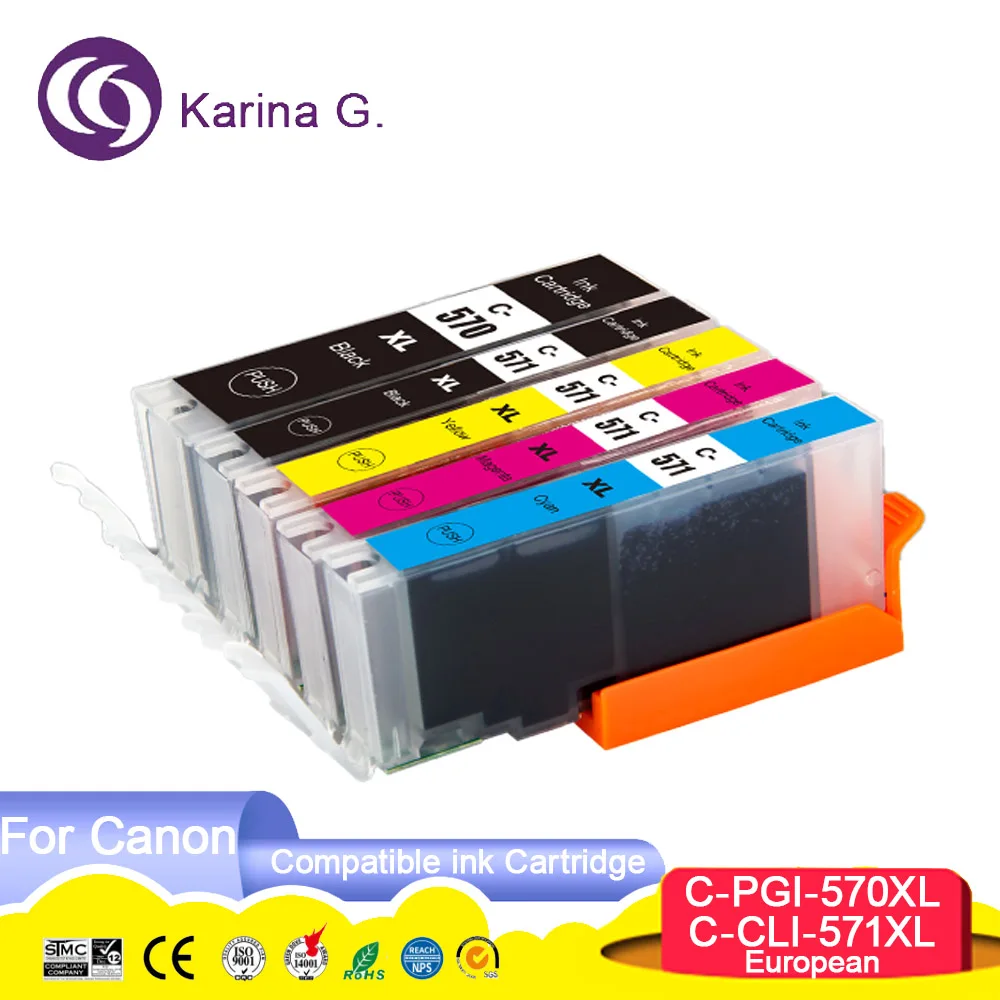 

PGI 570 CLI 571 XL 570XL 571XL CLI571 PGI570 Премиум-совместимый струйный картридж для принтера Canon MG5750/MG5751/MG5752