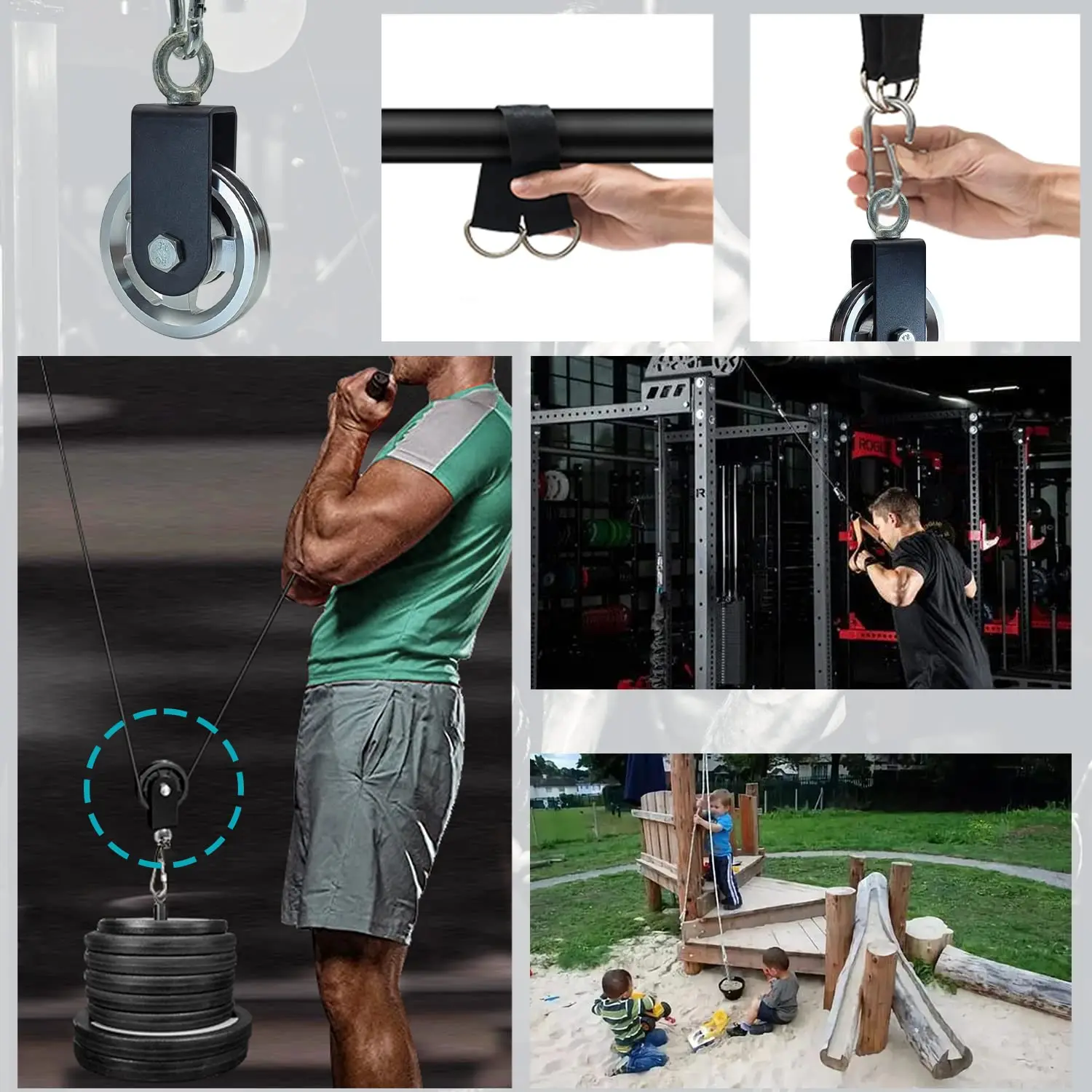 Ağır kasnaklar hafif alüminyum sessizlik ayrılabilir 360 rotasyon için disk makara sistemi DIY Fitness ekipmanları aksesuarları