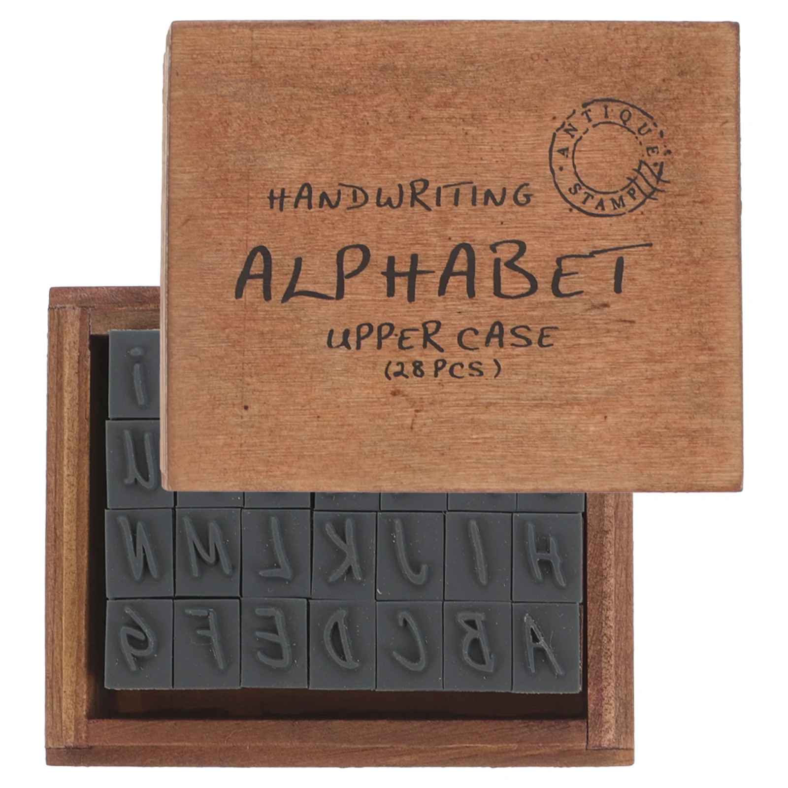 Postage Stamps Vintage Letter Seal Retro Wood for Clay Rubber Scrapbooking Supplies Alphabet