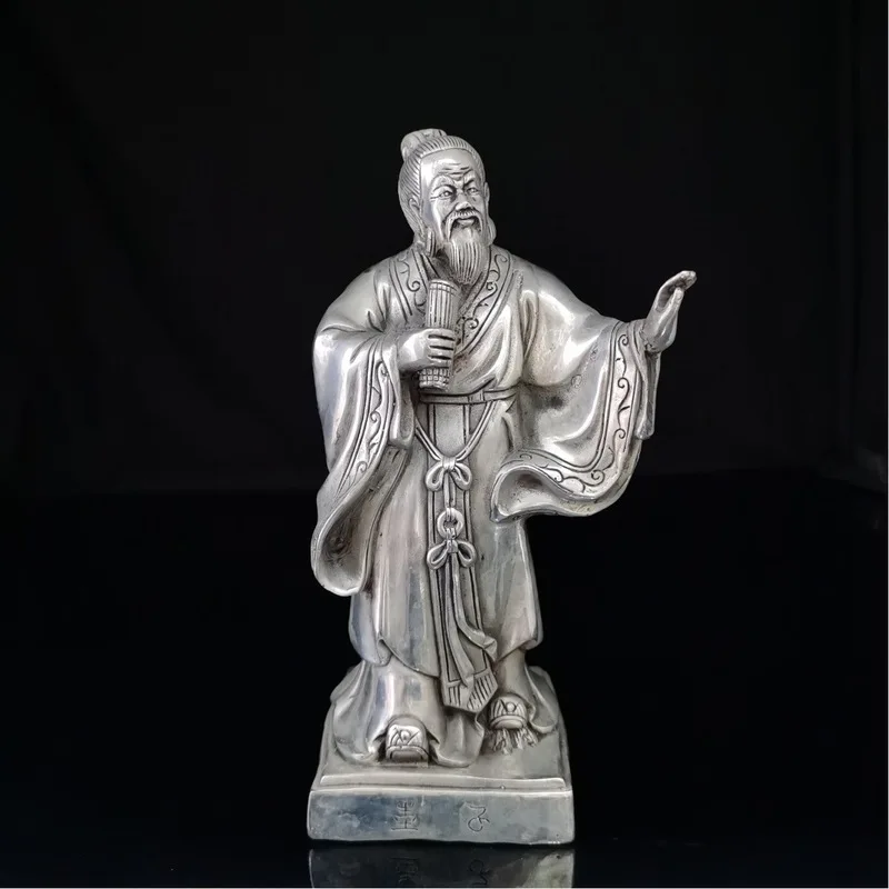 Antique White of Mozi, Bronze Statue of Ancient Thinker, Craftwork