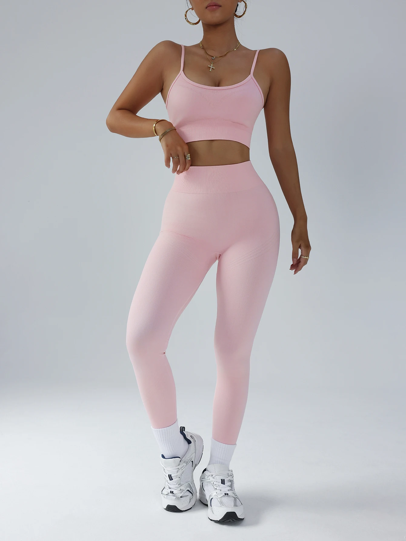 Ropa de gimnasio para mujer, conjunto de 2 uds de Yoga, Sujetador deportivo transpirable, mallas de cintura alta, chándal para mujer, ropa deportiva, traje de Fitness