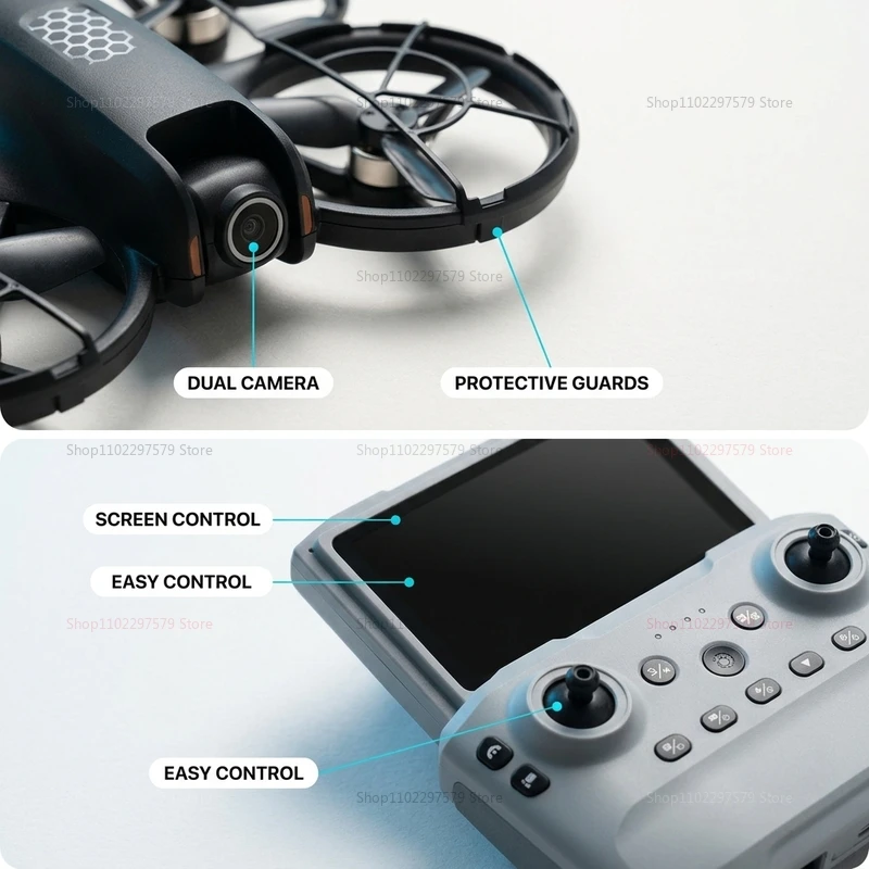 2026 New M5 Mini Drone 2.4inch Control Dual 8K Camera | Optical Flow Positioning Telescopic screen control For Beginner  gifts view 6