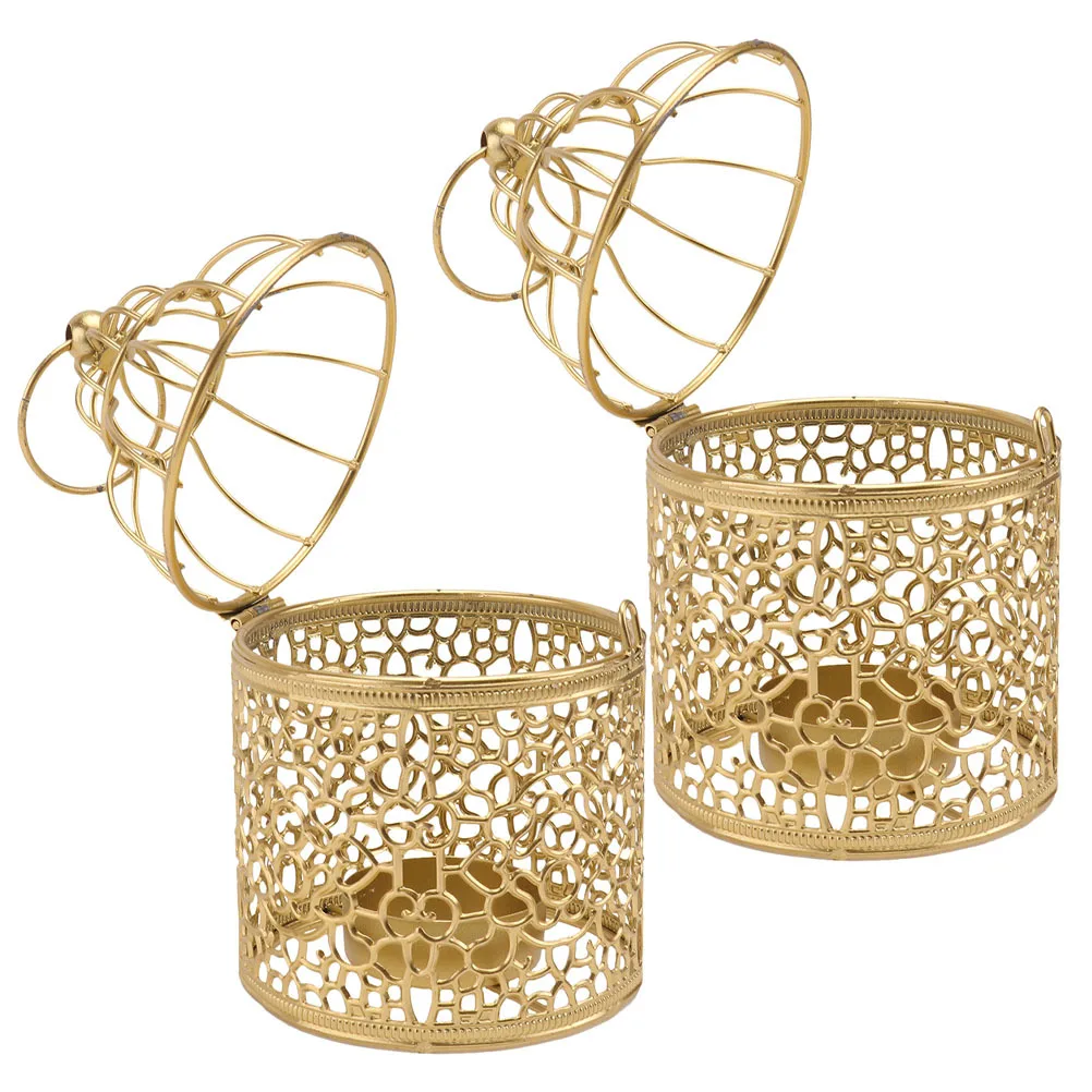 

2pcs Birdcage Holders Hollow Iron Design Table Centerpiece Home Decoration Desktop Ornament Dining Party Wedding Vintage