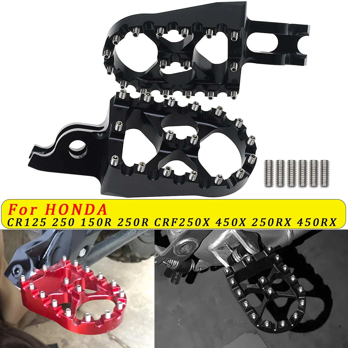 FootRest Footpegs CNC Foot Pegs Pedals For HONDA CR125R CR250R CRF150R CRF250R CRF250X CRF450R CRF250RX CRF 150 250 450 R X RX