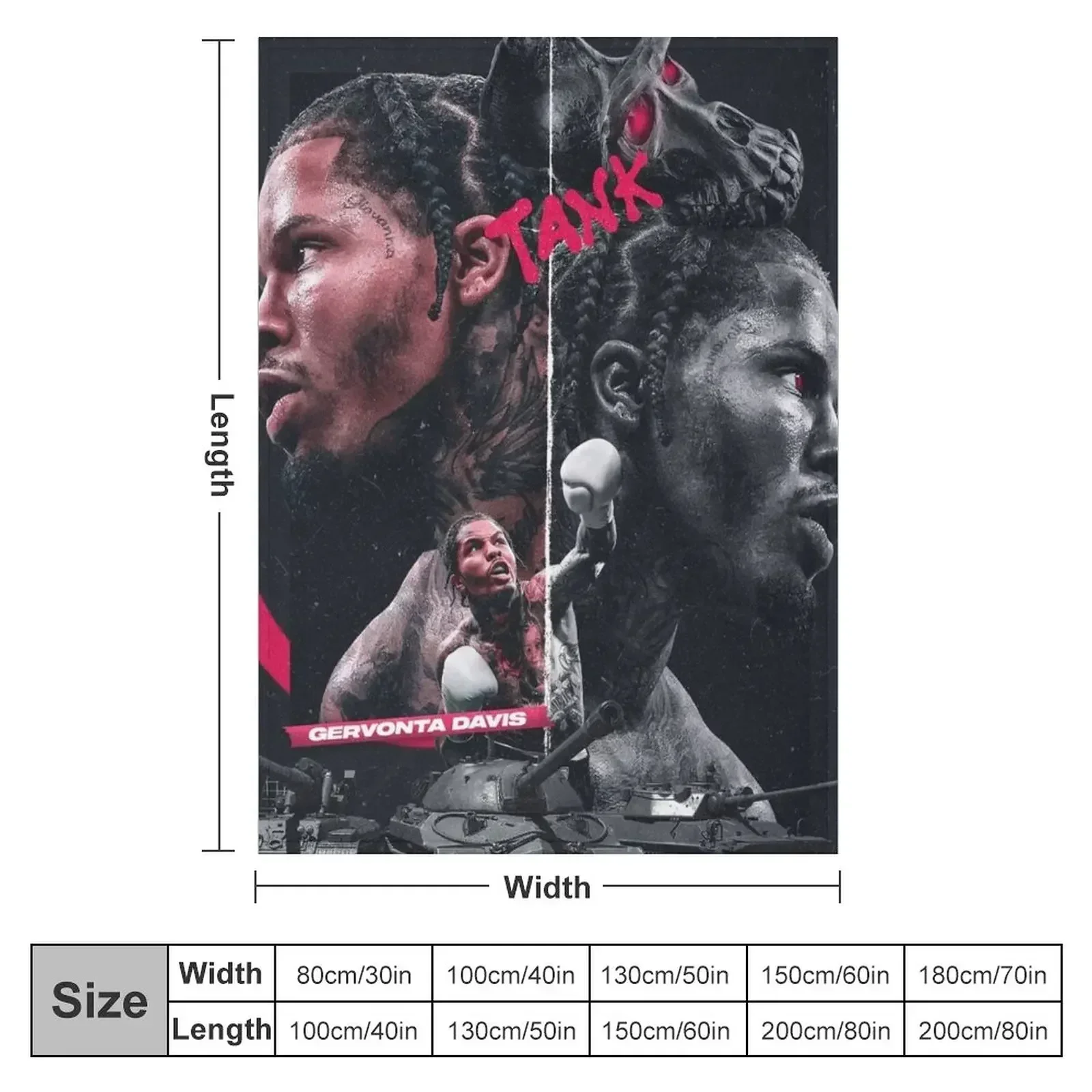 Gervonta Davis Throw Blanket couch cozy soft plush fuzzy picnic outdoor blanket