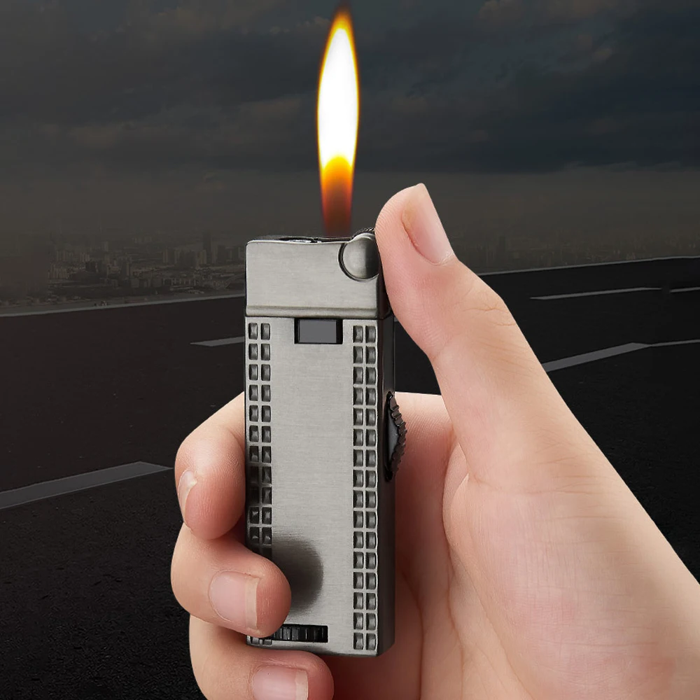 Creative Refillable Butane Gas Torch Lighter Ultrathin Windproof Jet Flame Open Fire Cigarette Lighters Cool Gadgets For Men