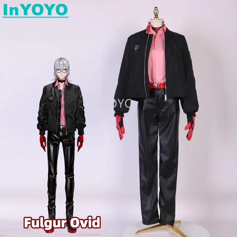 InYOYO Fulgur Ovid Cosplay Costume VTuber Nijisanji EN Noctyx New Clothes Fashion Handsome Uniform Halloween Party Outfit 2023