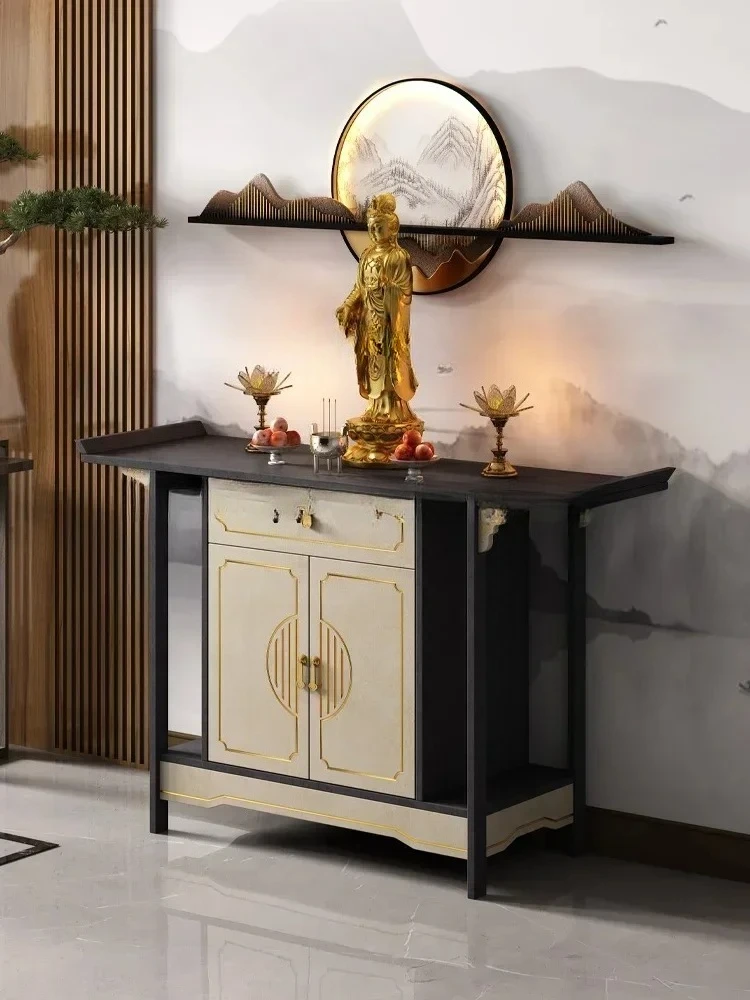 

P6.24 Buddha Niche Altar Altar Incense Burner Table Household New Chinese Style Solid Wood New Buddha Table