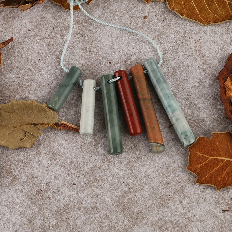 

Unisex Natural Stone Pendant Beads Multi-Color Picasso Jasper Moss Agate Red River Jasper for Jewelry Making Accessories