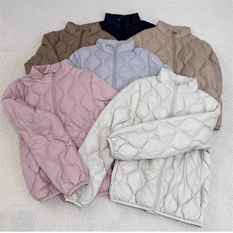 

Женское теплое пуховое пальто, осенне-зимняя легкая тонкая белая куртка на утином пуху, парки, женская короткая куртка-пуховик большого размера с воротником-стойкой, верхняя одежда