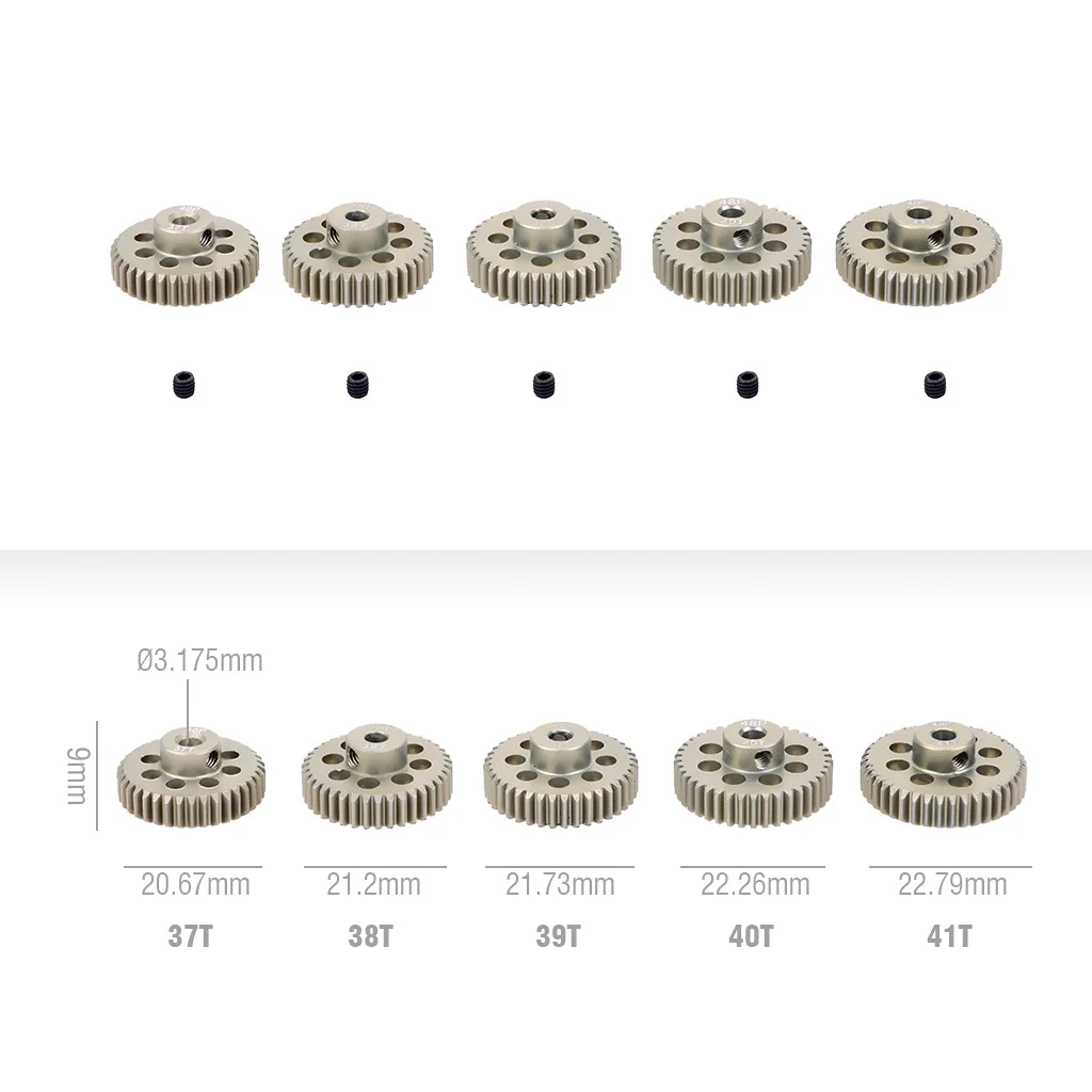 Surpass Hobby 48DP 3,175mm 14T 15T 17T 24T 26T 27T 34T 36T 40T 44T 13T-48T Metall Motor Ritzel für 1/12 1/10 RC Auto Teile – Detail 9