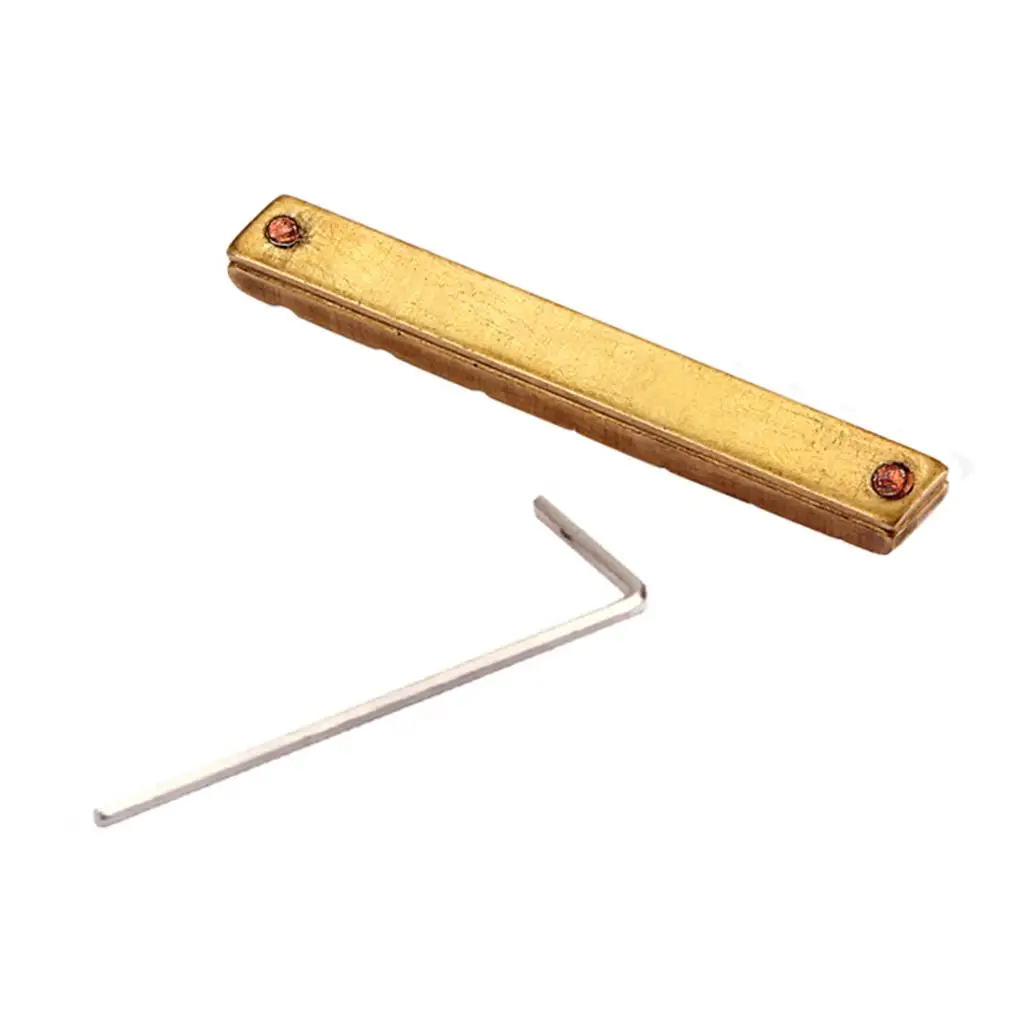 50mm Brass Bridge Nut with Wrench Set for 7 String Electric Guitar String Action and Parts Upgrade view 4