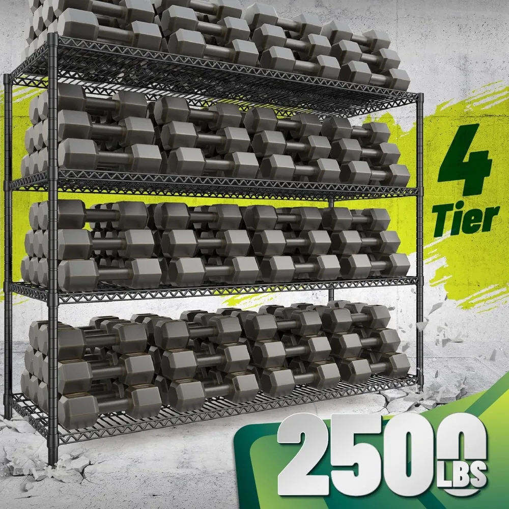 68,1"W Lagerregale 2500LBS Drahtregal, Garagenregal Heavy Duty, verstellbare Metallregale für Garage, Speisekammer