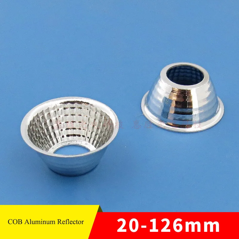 Optical LED Aluminium Reflector Cup for COB Lamp Bead 20-126mm 15-120 Degree Lampshade Replacement Reflective Bowl for DIY Light