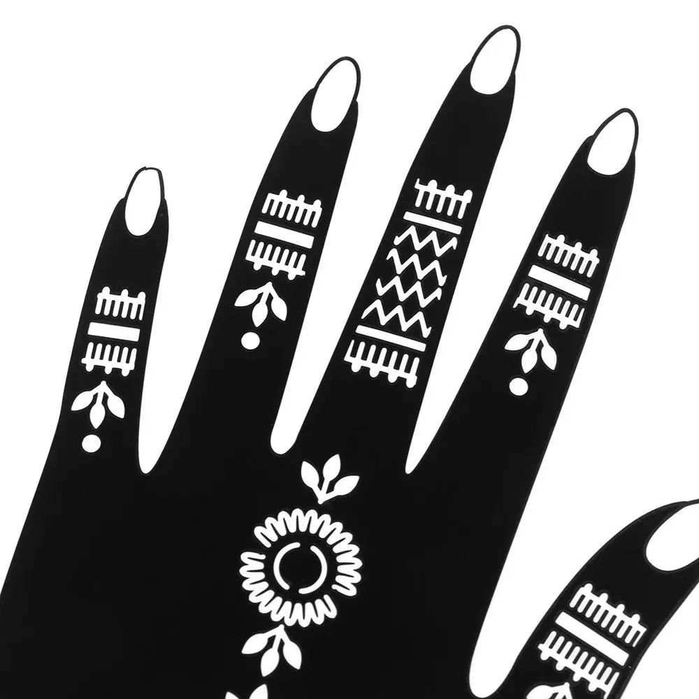1 Pair Hot Sale Beauty Makeup DIY Body Art  Stencils Temporary Hand Decal Henna Template Sticker