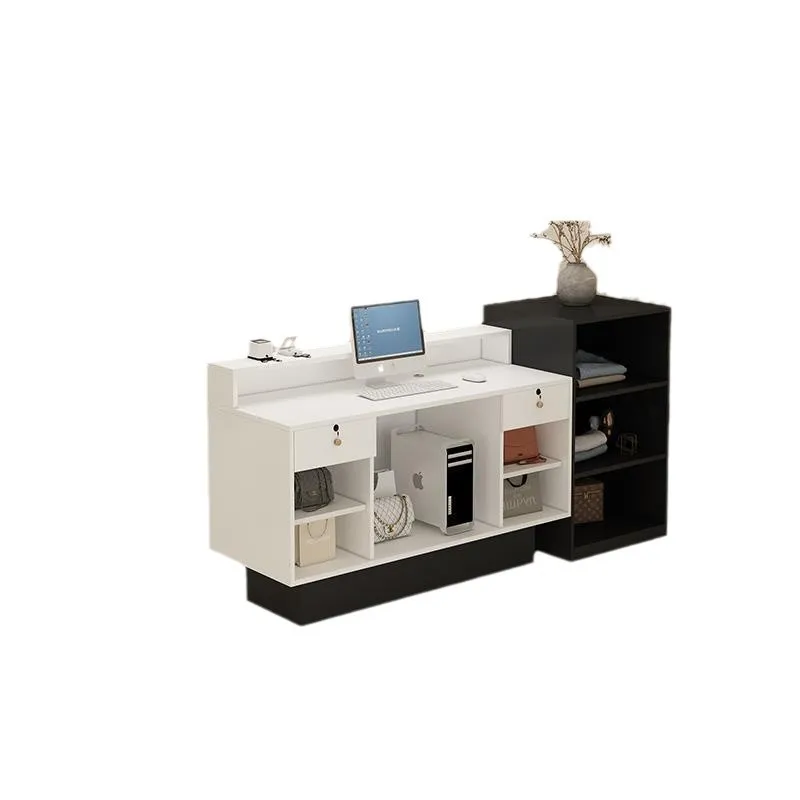 Modern light checkout page clothing store hole marble bar