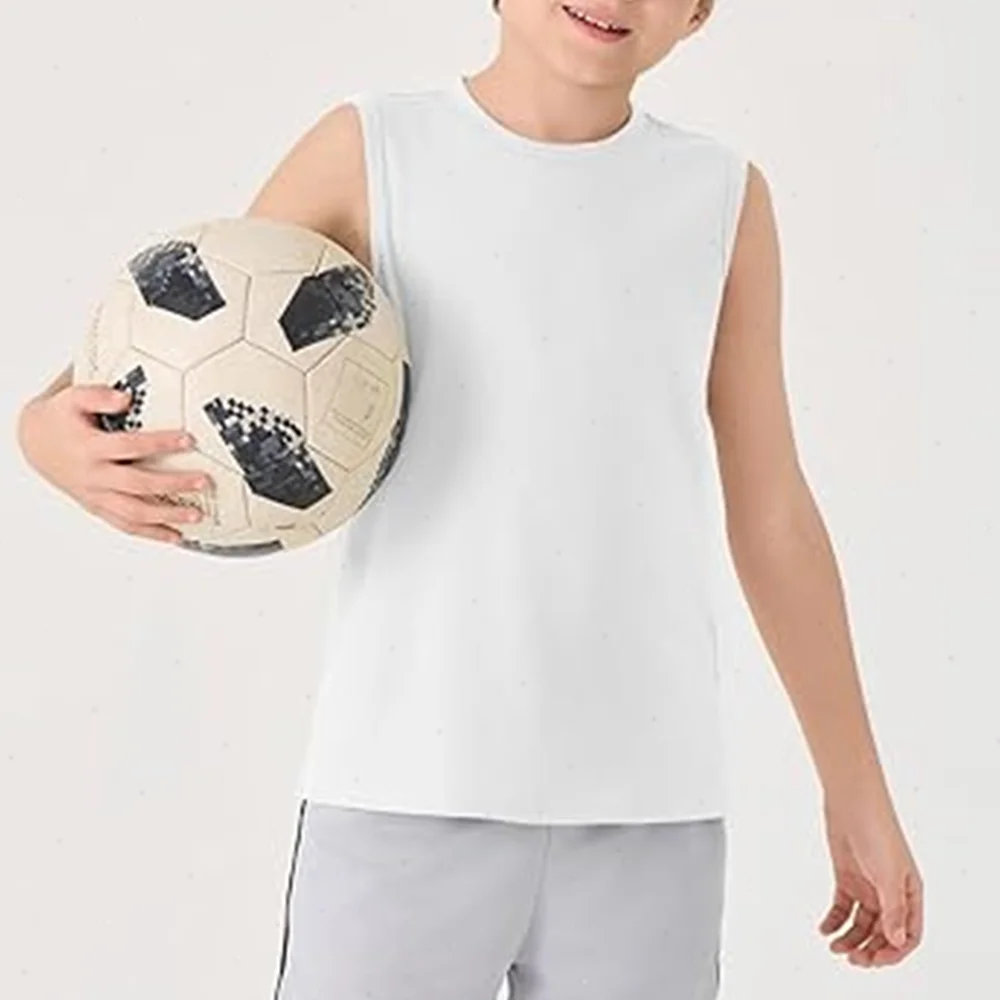 Children’s Summer T-shirts Boys Girls Vests Sleeveless Solid Tee Tops 100% Cotton Comfortable Kids Tank Tops Clothes White 3-14Y 3 Children's Summer T-shirts Boys Girls Vests Sleeveless Solid Tee Tops 100% Cotton Comfortable Kids Tank Tops Clothes White 3-14Y 3