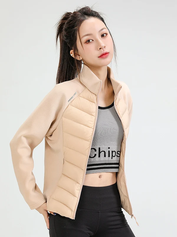 Quente gola roupas de fitn leve para baixo jaet ort sle portátil versátil feminino facionable inverno outerwear