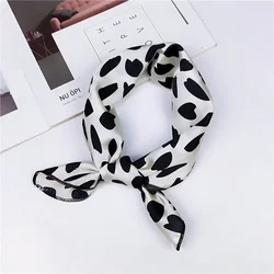 Mode Kleine Hals Sjaal Vrouwen Luxe Design Vierkante Ring Wraps Sjaals Koreaanse Veelzijdige Decoratie Print Zomer Foulard Femme