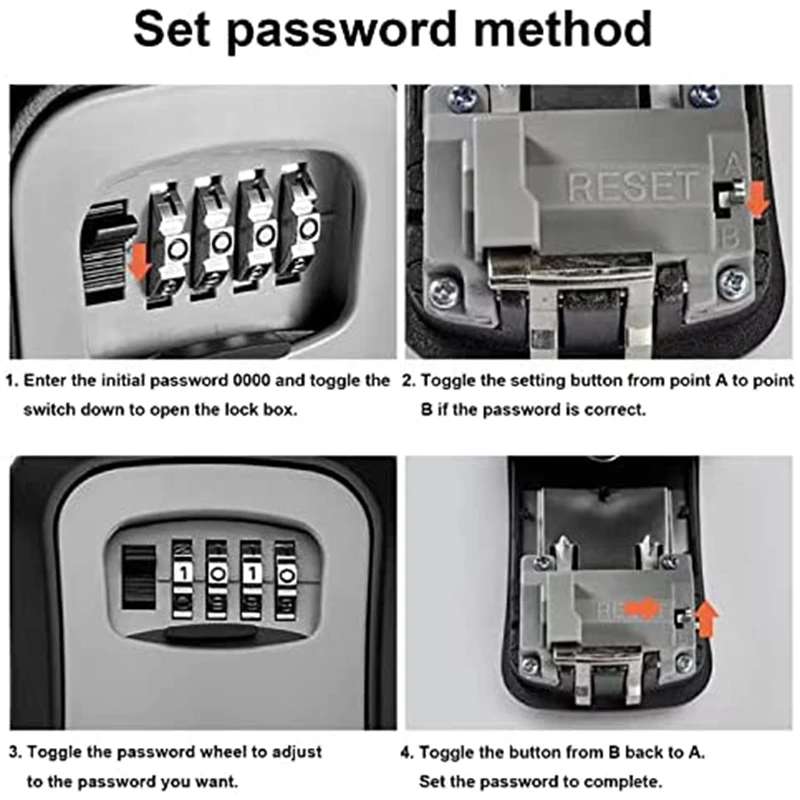 Imagem -05 - Impermeável Chave Armazenamento Lock Box com Kit de Montagem Armário Organizador Parede Montada Lock Box