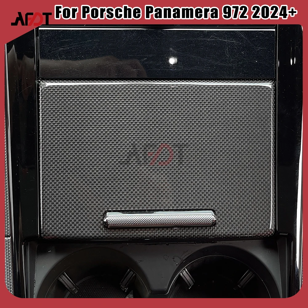 

LHD&RHD For 2024-2026 Porsche Panamera 972 4S GTS Turbo S E-Hybrid Real Carbon Fiber Plain Weave Storage Box Sliding Cover Stike