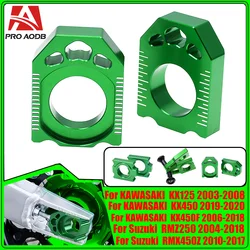 Motorcycle Rear Axle Blocks Chain For Kawasaki KX250F KX450F KXF KLX450R KLX 450 R KX125 KX250 KX 125 250 2003-2008 2007