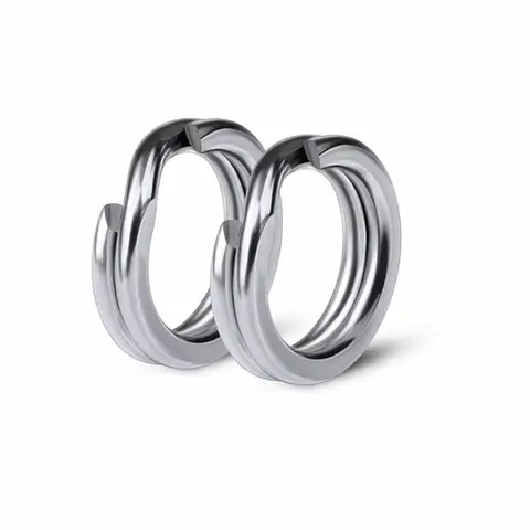 스테인레스 스틸 분할 링 낚시 이중 타원형 솔리드 분할 링 액세서리, 낚시 후크 스냅 루어 회전 DIY 키, 20 개/묶음