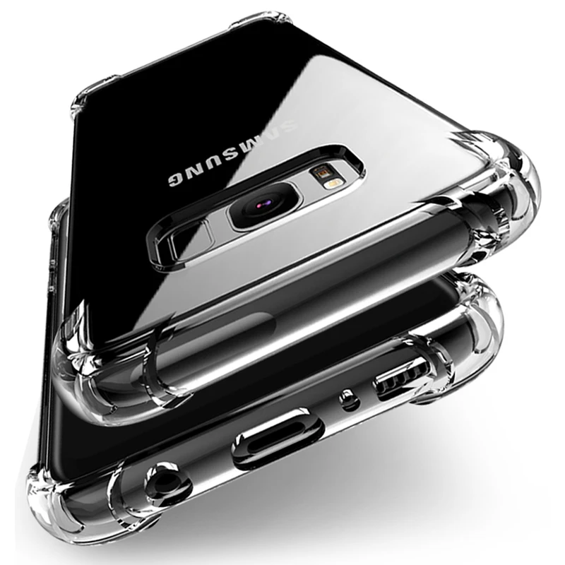 Luxury Air Bag Shockproof Clear Case For Samsung Galaxy S8 S10E S20 S21 FE S22 Ultra S10 S9 S7 Note 8 9 10 20 Plus Cover Fundas