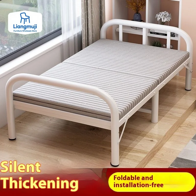 

Single Folding Bed, Simple Family Companion Bed for Lunch Break, Reinforced Design with Thick Steel Pipes, Family Folding Bed