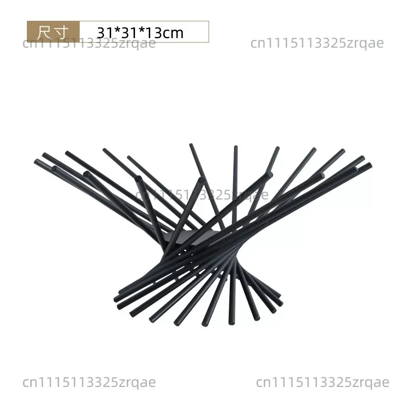 Metal Lines Spread The Fruit Fruit Tray Desktop Storage Container Geometric Hollow Intersect Disc Home Decoration