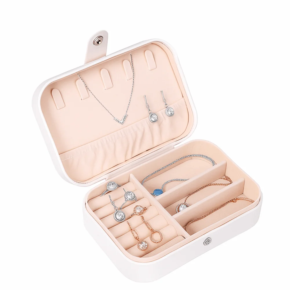 

Portable Vintage Jewelry Storage Box Square Mini Necklace Ring Case PU Leather Jewelry Display Case Earring Organizer Outdoor